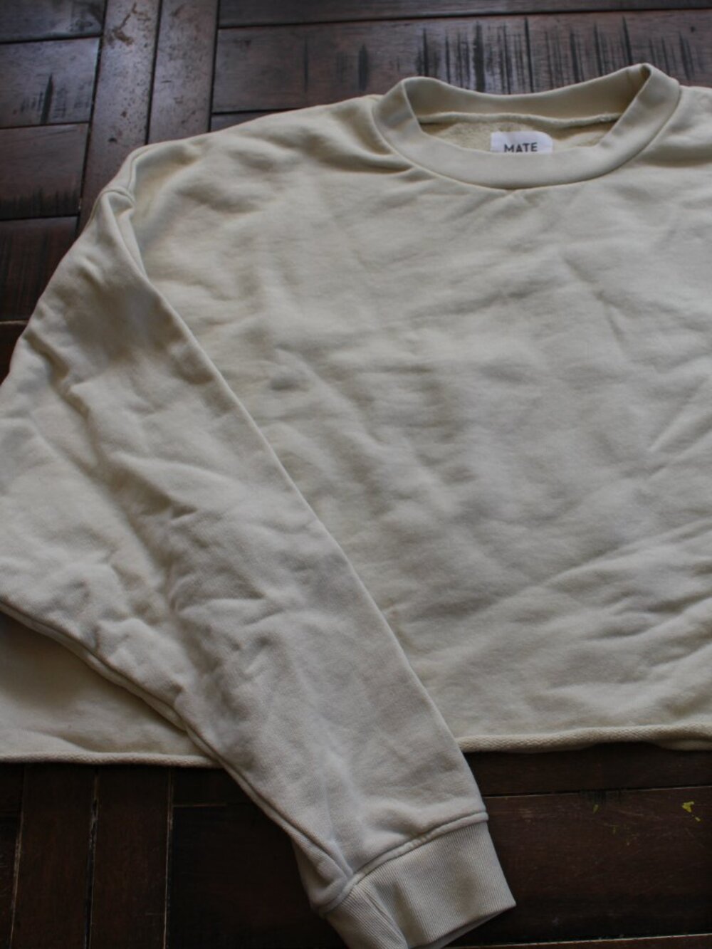 Mate the label Cream Crop Sweatshirt Womens XL